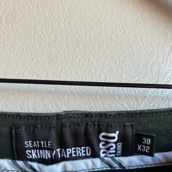 RSQ Skinny Tapered Chinos in Forest Green - Picture 3 of 5